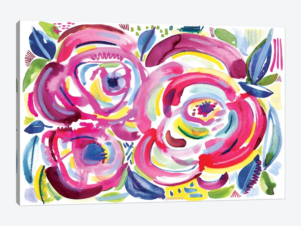 Roses In Bloom by Sara Franklin 1-piece Canvas Artwork