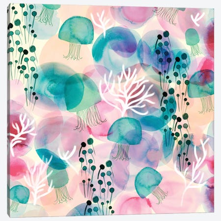 Sea Jellies Canvas Print #SFR137} by Sara Franklin Canvas Print