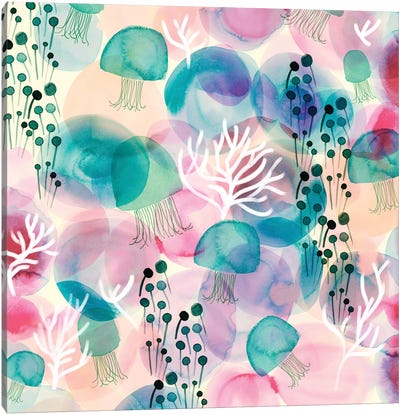 Sea Jellies Canvas Art Print - Sunsets & The Sea