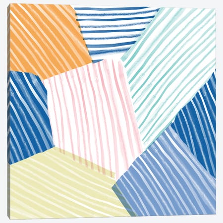 Sea Stripes Canvas Print #SFR139} by Sara Franklin Canvas Artwork