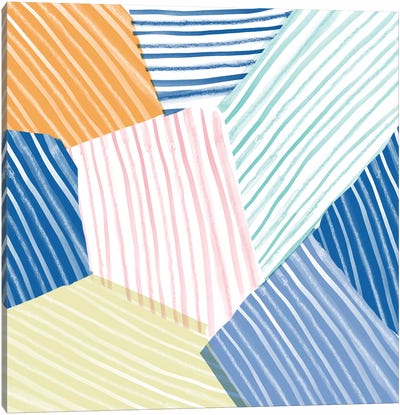 Sea Stripes Canvas Art Print - Linear Abstract Art