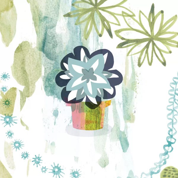 Abstract Watercolors: Succulent Flower by Sara Franklin