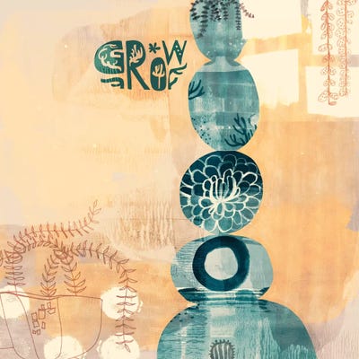 Succulent Stacks by Sara Franklin multi panel art