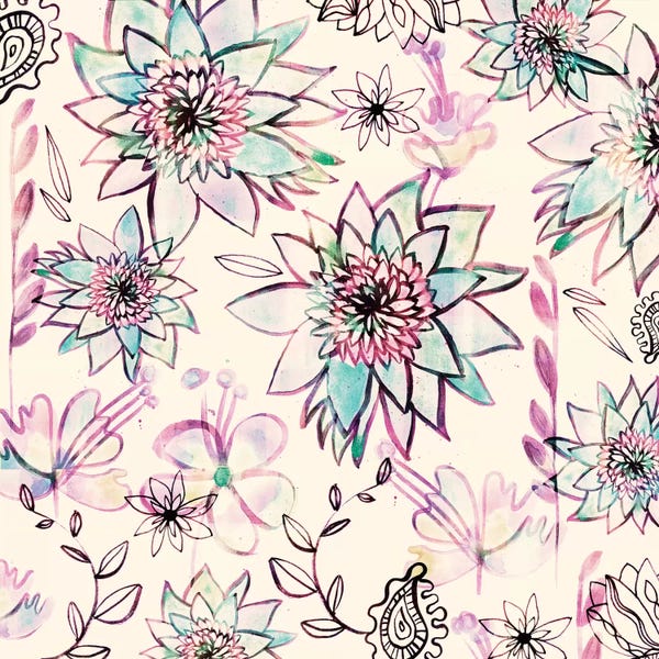 Abstract Floral & Botanical: Tropical Blush by Sara Franklin