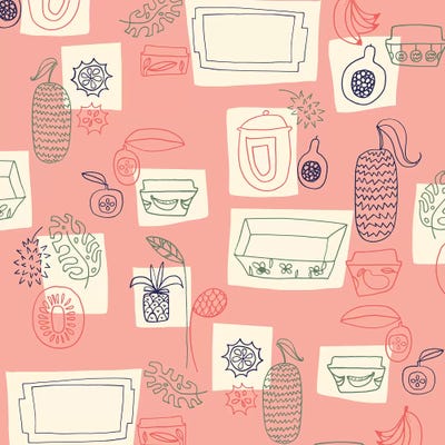 Tropical Kitchen by Sara Franklin multi panel art