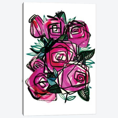 Wild Roses Canvas Print #SFR167} by Sara Franklin Canvas Art