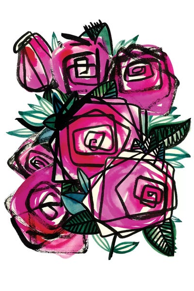 Abstract Watercolors: Wild Roses by Sara Franklin