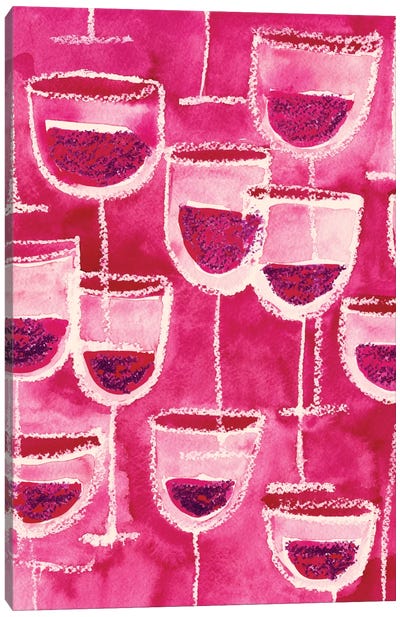 Wine Glasses Canvas Art Print - Sara Franklin