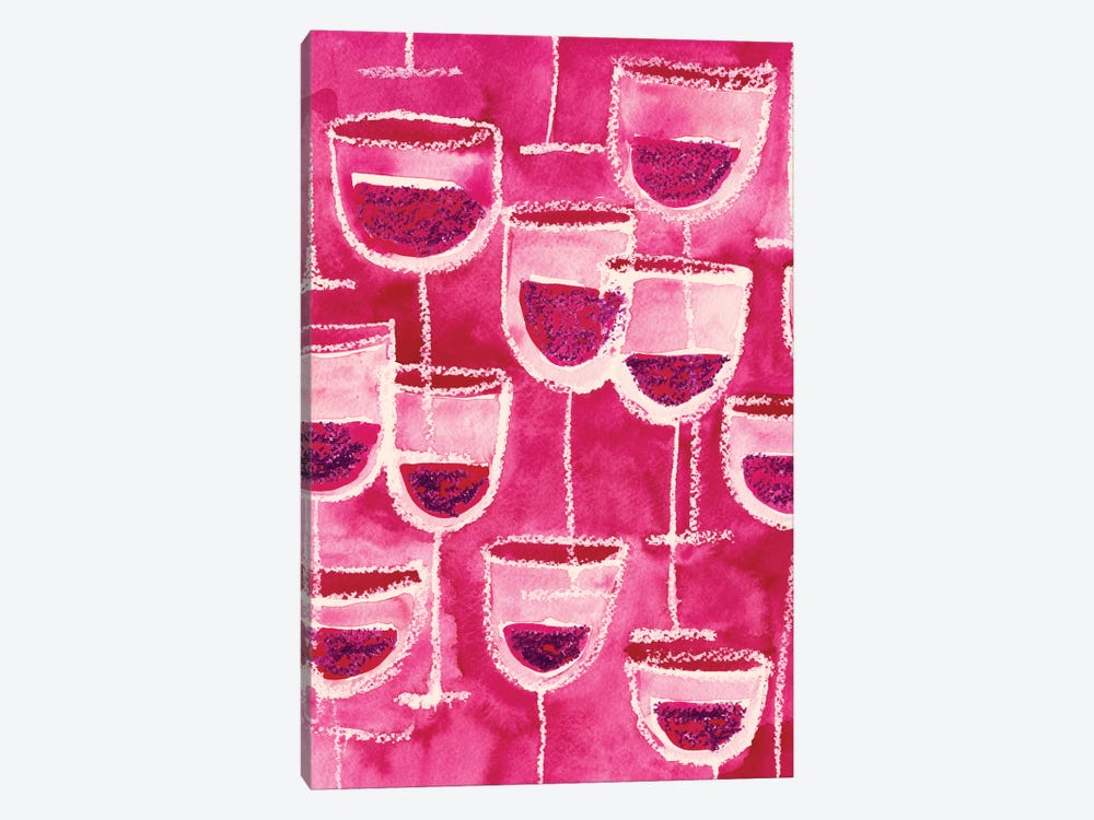 Wine Glasses by Sara Franklin 1-piece Canvas Wall Art