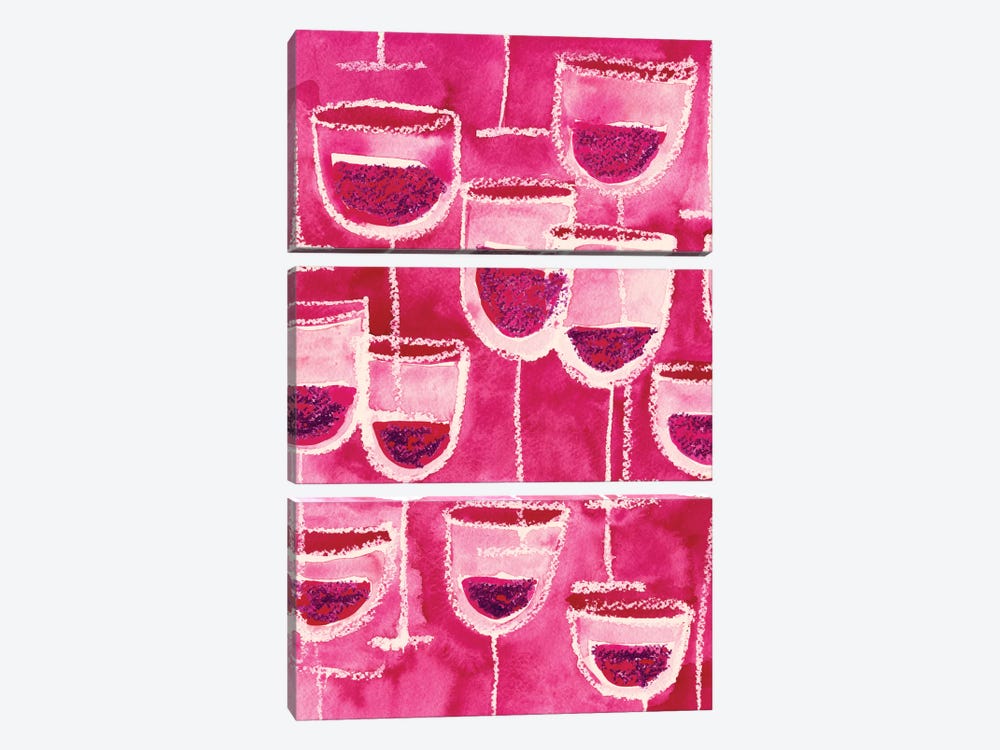 Wine Glasses by Sara Franklin 3-piece Canvas Artwork