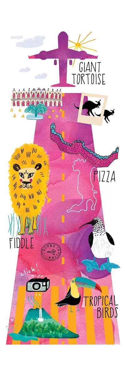 Global Traveler by Sara Franklin multi panel art