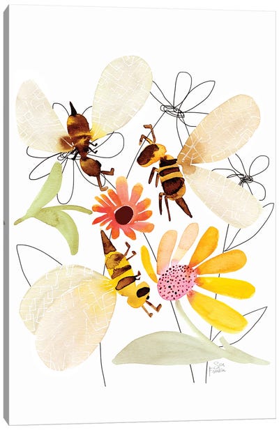 Bees Canvas Art Print - Sara Franklin