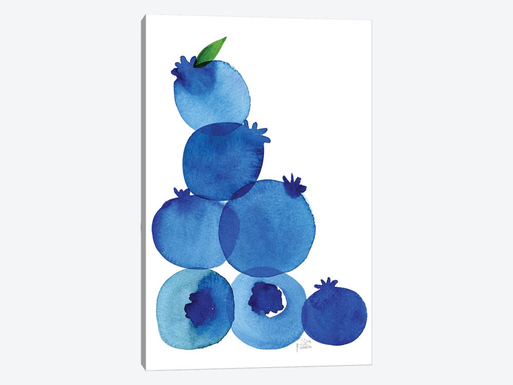 Blueberries by Sara Franklin 1-piece Canvas Art Print