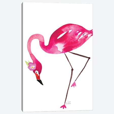 Flamingo Flaunt Canvas Print #SFR207} by Sara Franklin Art Print
