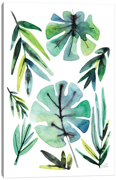 Tropical Leaves Canvas Art Print - Sara Franklin