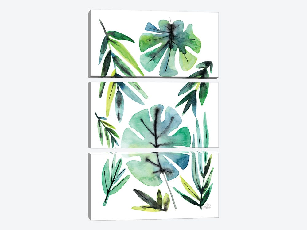Tropical Leaves by Sara Franklin 3-piece Canvas Print
