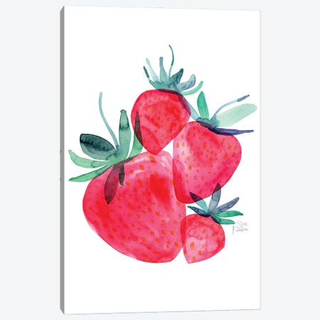 Strawberries Canvas Print #SFR217} by Sara Franklin Canvas Artwork