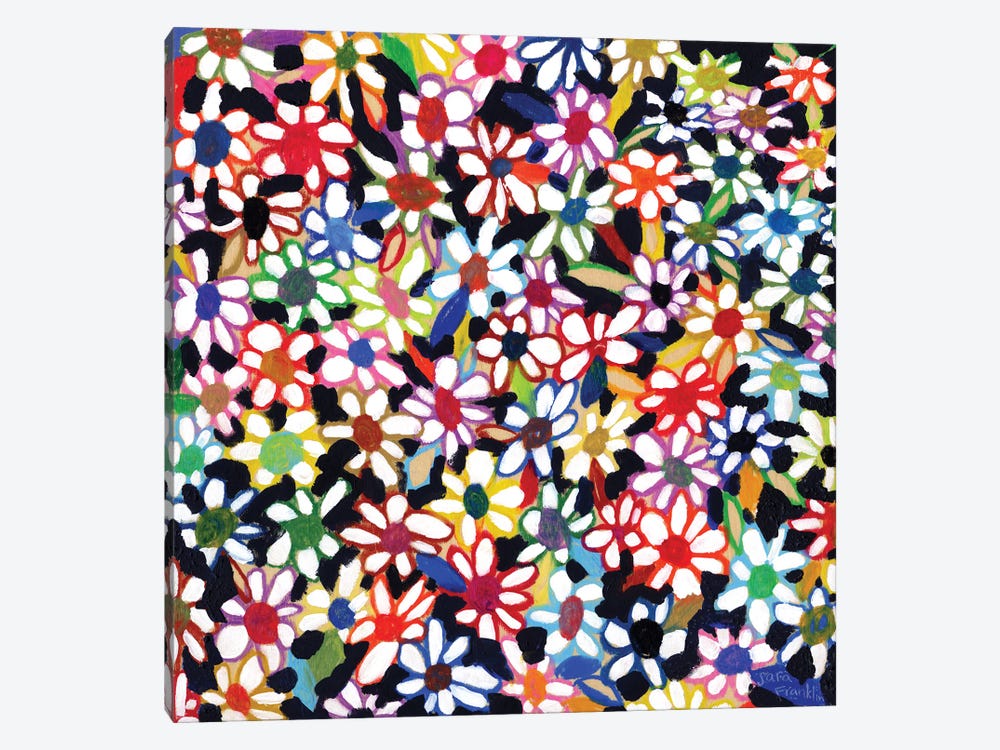 Rainbow Flower Fields by Sara Franklin 1-piece Canvas Art Print