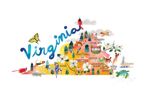 Virginia: Virginia Map by Sara Franklin