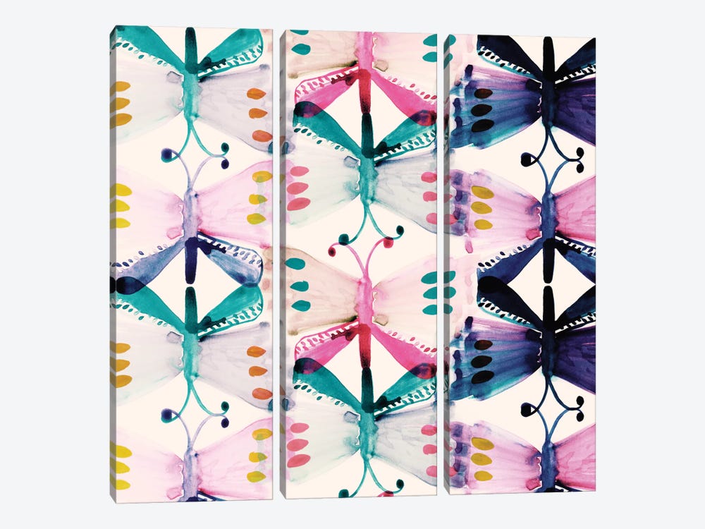 Butterfly Wings by Sara Franklin 3-piece Canvas Artwork