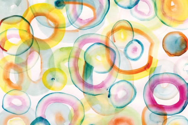 Squares With Concentric Circles Collection: Chasing Yellow by Sara Franklin