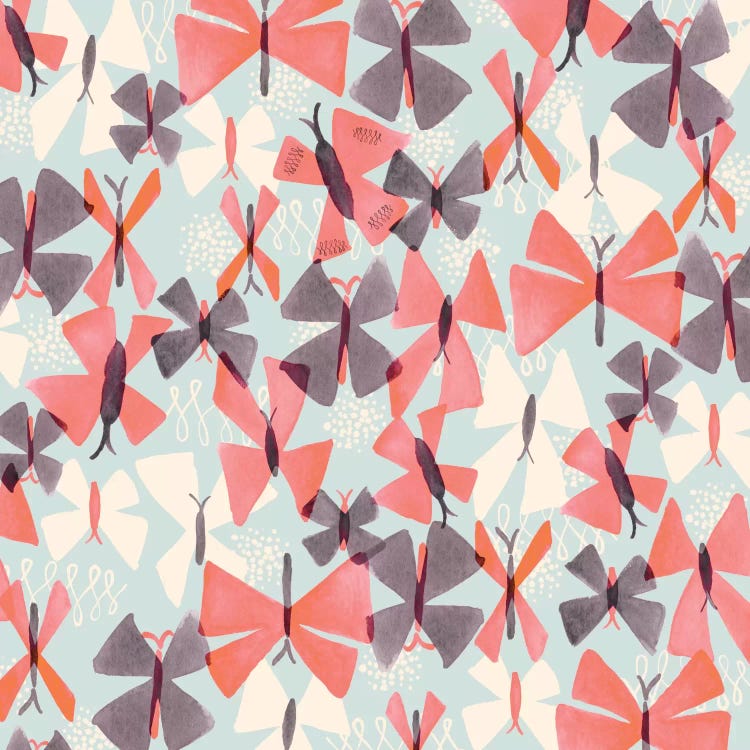 Coral Butterflies by Sara Franklin wall art