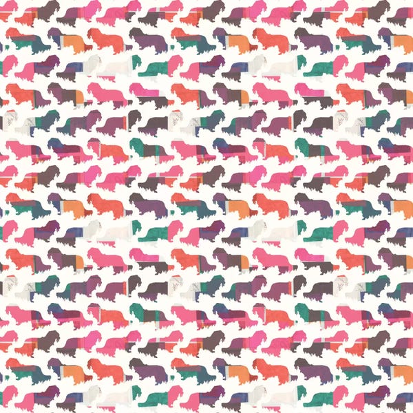 Animal Patterns: Coral Dachshunds by Sara Franklin