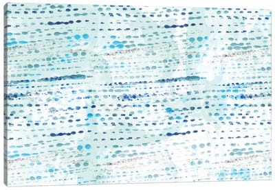 Dotted Blue Canvas Art Print - Minimalist Painting