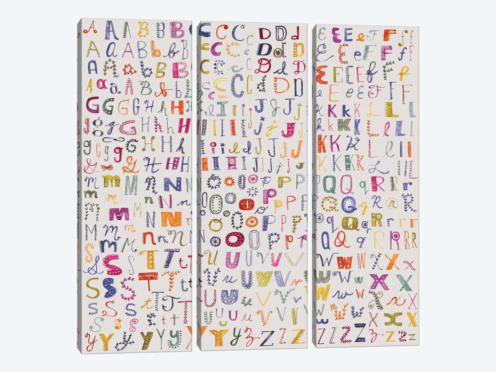 Alphabetical by Sara Franklin 3-piece Canvas Art Print