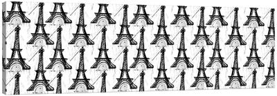 Eiffel Tower Monochrome Canvas Art Print - Black & White Patterns
