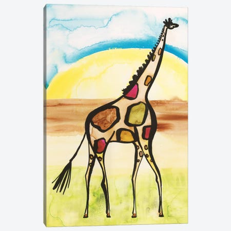 Giraffe Canvas Print #SFR70} by Sara Franklin Canvas Wall Art