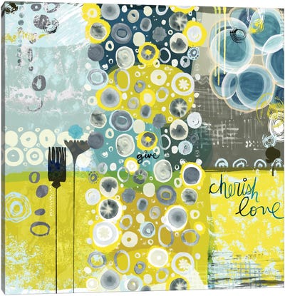 Give Canvas Art Print - Soft Yellow & Blue