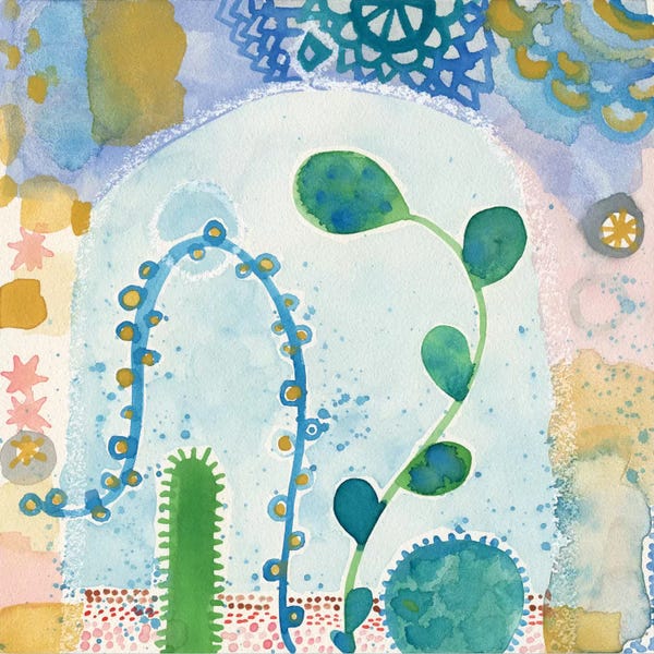 Abstract Floral & Botanical: Green Terrarium by Sara Franklin