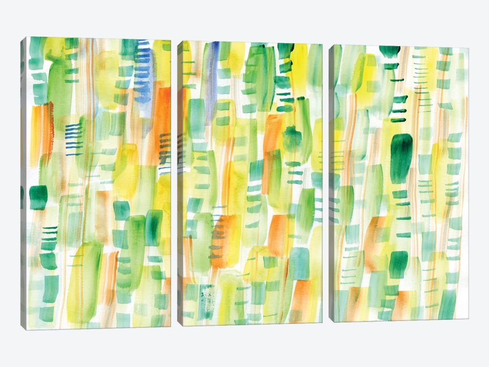 In Between Greens by Sara Franklin 3-piece Canvas Art