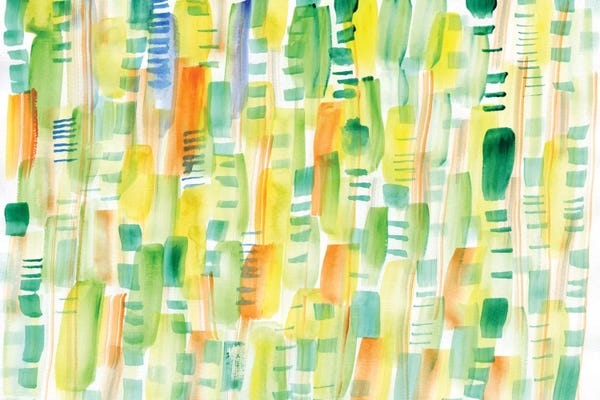 Abstract Watercolors: In Between Greens by Sara Franklin