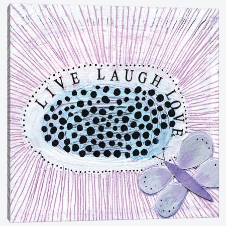 LiveI Laugh! Love! Canvas Print #SFR92} by Sara Franklin Canvas Artwork