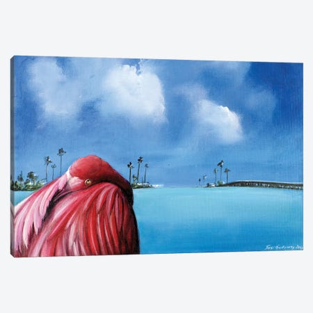 Pink Flamingo Canvas Print #SGA21} by Susi Galloway Canvas Art Print