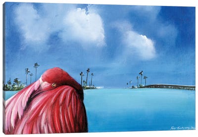 Pink Flamingo Canvas Art Print - Susi Galloway
