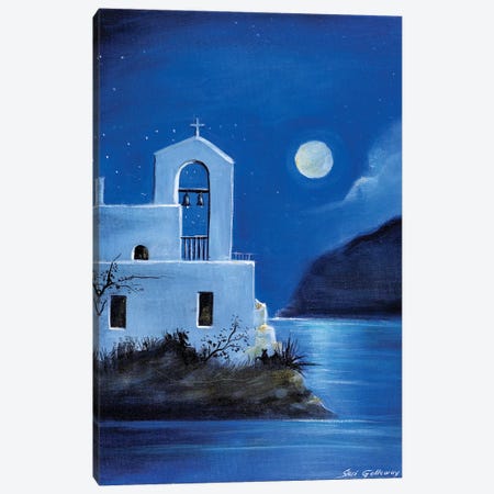 Little Church By The Sea Canvas Print #SGA24} by Susi Galloway Canvas Wall Art