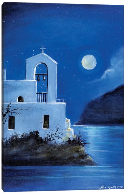 Little Church By The Sea Canvas Art Print - Susi Galloway