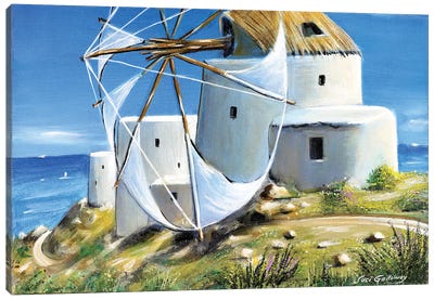 Mill On The Hill Canvas Art Print - Susi Galloway