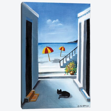 Noon By The Beach Canvas Print #SGA27} by Susi Galloway Canvas Wall Art