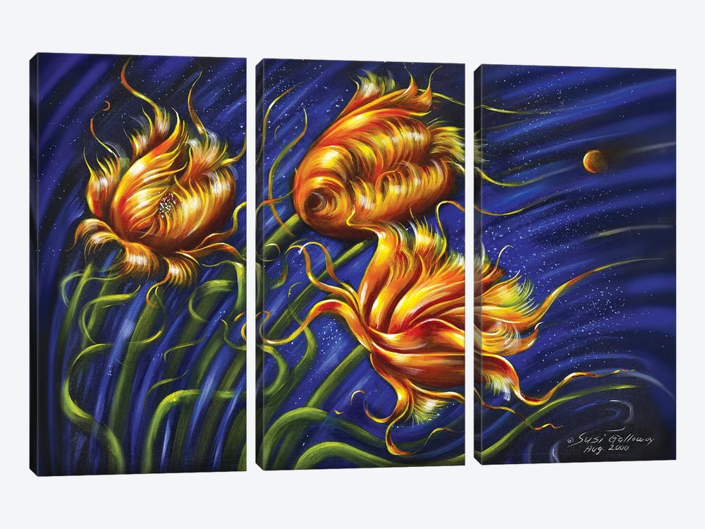 Spulips by Susi Galloway 3-piece Canvas Art Print