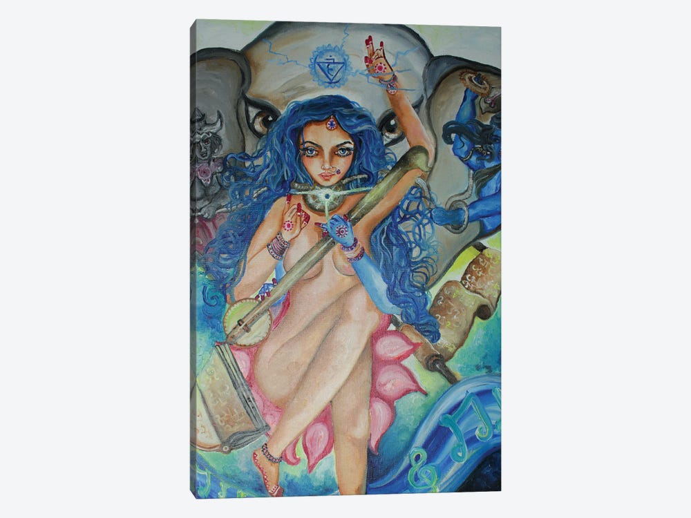 Throat Chakra Goddess by Sangeetha Bansal 1-piece Canvas Art Print