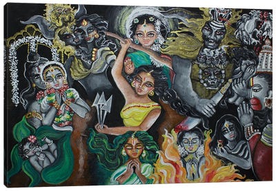Goddess Sitas Life Canvas Art Print - Indian Décor