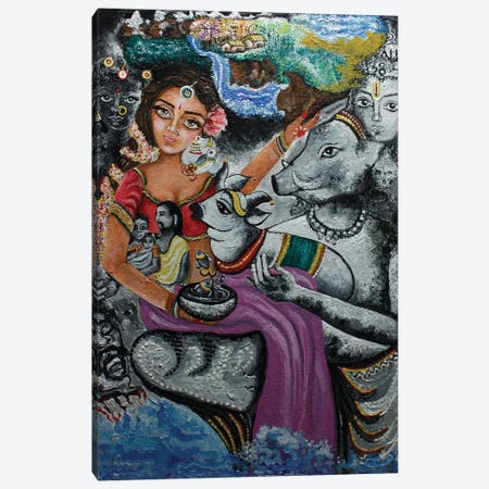 Bhoomi Devi (Mother Earth) Canvas Print #SGB22} by Sangeetha Bansal Canvas Art