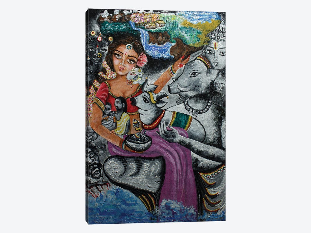 Bhoomi Devi (Mother Earth) by Sangeetha Bansal 1-piece Canvas Print