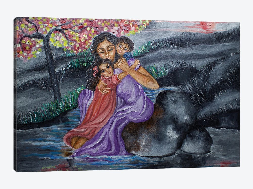 Mother And Children by Sangeetha Bansal 1-piece Art Print