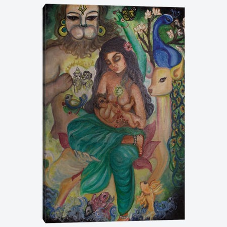 Heart Chakra Goddess Canvas Print #SGB2} by Sangeetha Bansal Canvas Art Print