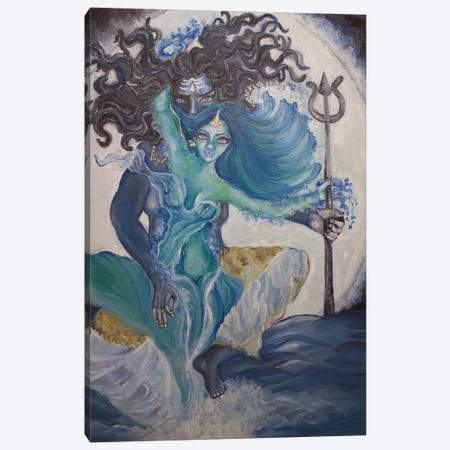 Shiva And Ganga Canvas Print #SGB3} by Sangeetha Bansal Canvas Art Print